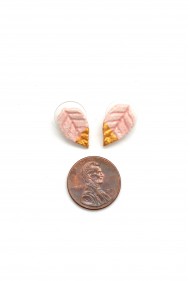 Golden Leaf Ceramic Studs